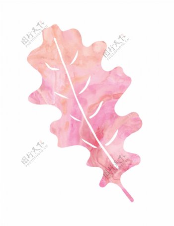 粉色创意树叶通透明素材