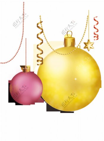 卡通圣诞节球形简约吊缀装饰