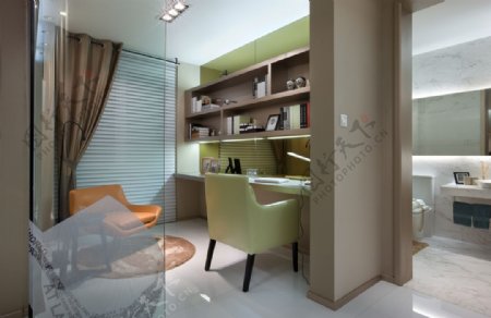 现代时尚客厅橙色椅子室内装修效果图