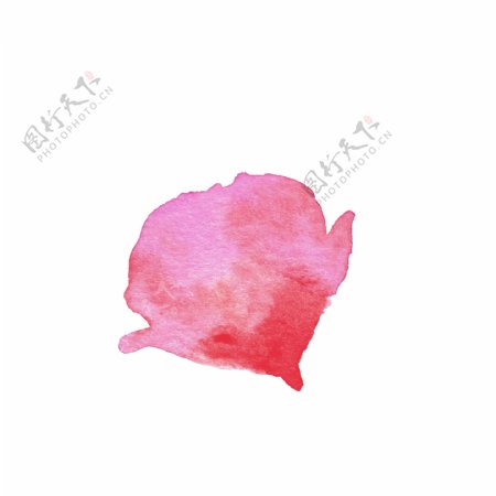 迷人粉色水墨花卉卡通透明素材