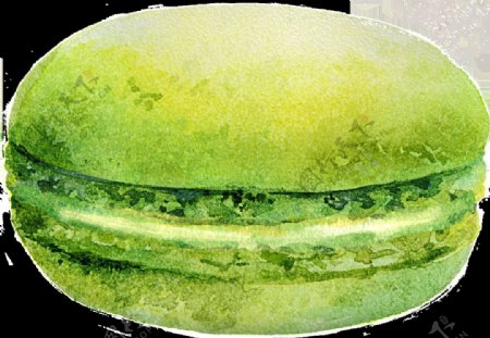 绿色甜品马卡龙卡通透明素材