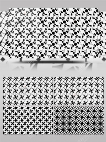 几何变化花纹黑白简单视频素材