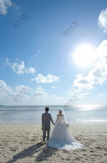 海边沙滩结婚摄影