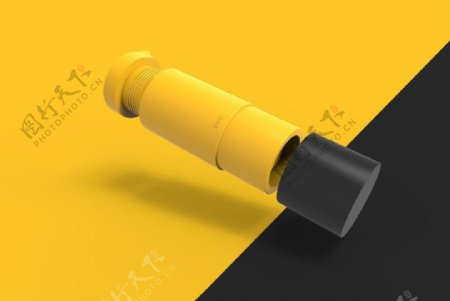 创意黄黑手电筒产品设计