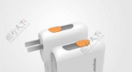 白色简单的创意充电器产品jpg素材