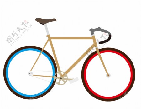 卡通彩色自行车png元素