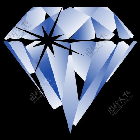 卡通蓝色钻石png元素