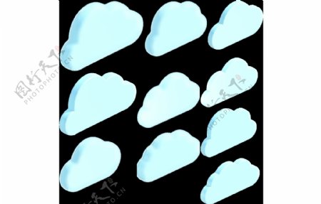 扁平卡通云朵插画png元素