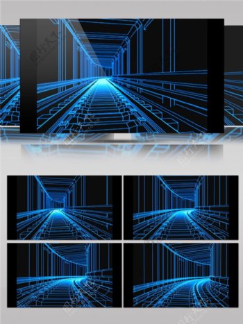 蓝光科幻隧道动态视频素材