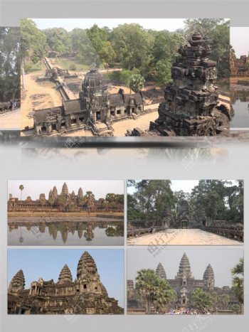 柬埔寨吴哥窟寺庙细节高清实拍视频