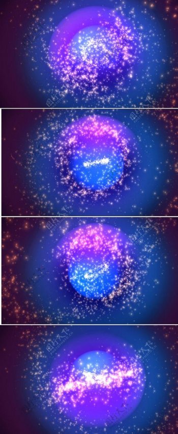4K超清蓝色粒子爆炸动态视频