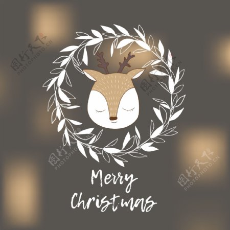 冬眠兔子卡通圣诞节动态装饰素材
