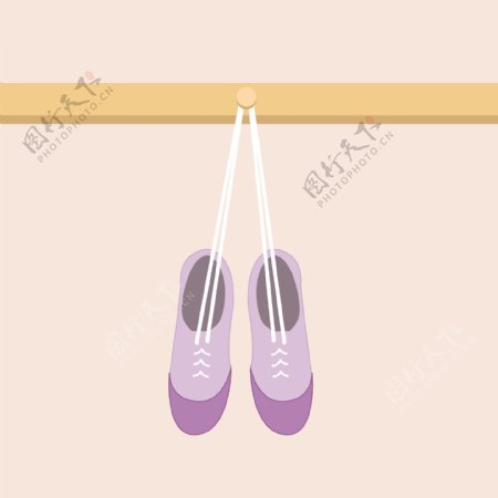 悬挂紫色鞋子AI矢量设计图