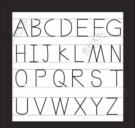 26英文字母字体设计