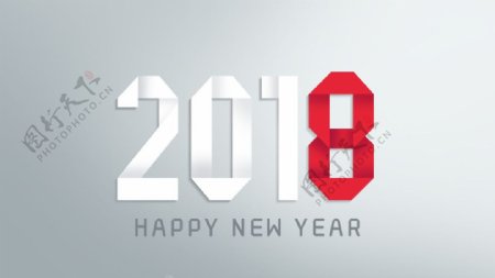 2018新年快乐银色卡片