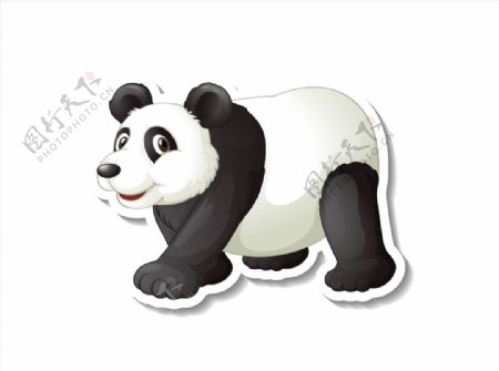 可爱熊猫插画