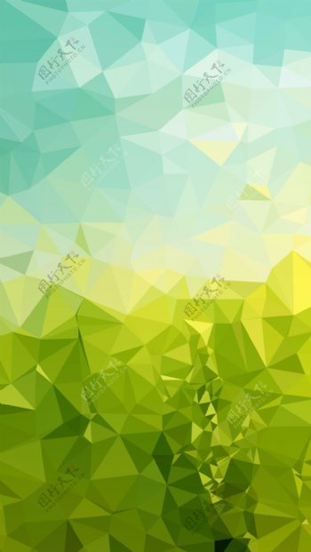 绿色几何图形H5背景素材