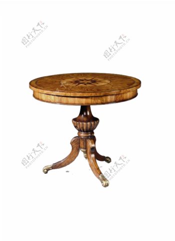 圆形复古木质桌子设计