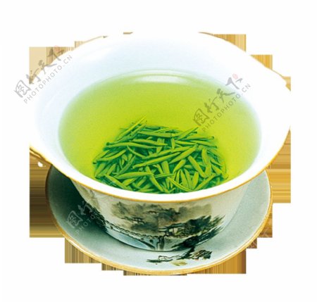 清新绿色茶杯产品实物