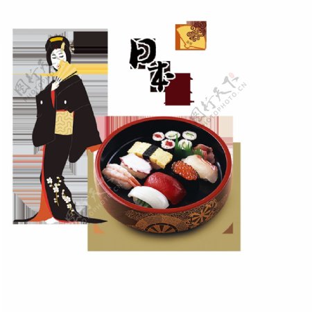 清新寿司日式料理美食产品实物
