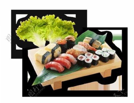 新鲜精致日式三文鱼料理美食产品实物