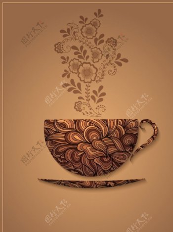 咖啡花纹