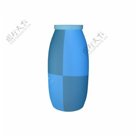 生活用品蓝色水杯C4D水杯渐变水杯