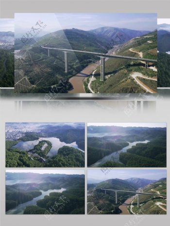2k大美中国唯美森林城市跨山大桥