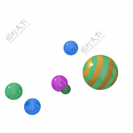 卡通C4D电商装饰彩球