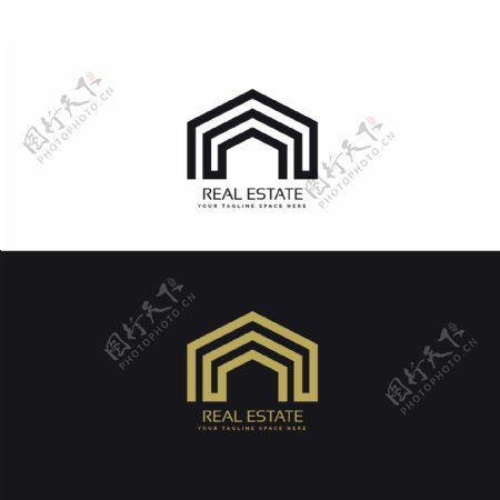 几何形状房地产商标logo模板
