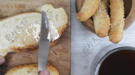 面包黄油美食视频素材