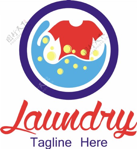 洗衣店商标logo模板