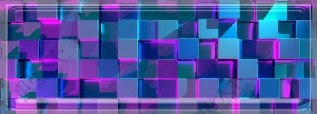 科技风紫色立体正方形渐变质感背景