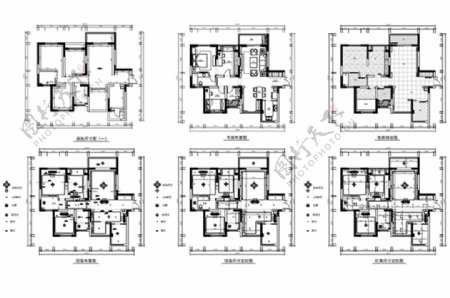 两居室户型CAD设计施工图