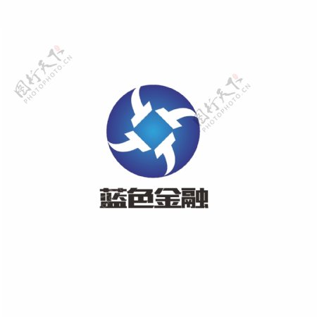 蓝色金融logo设计