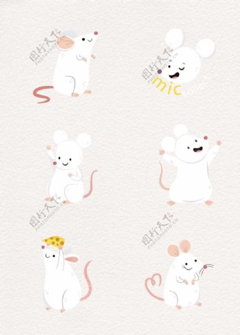 时尚白色设计卡通老鼠