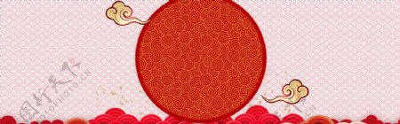 新年中国风红色电商banner背景