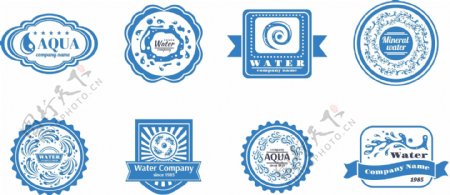 蓝色的水务公司标识设计素材