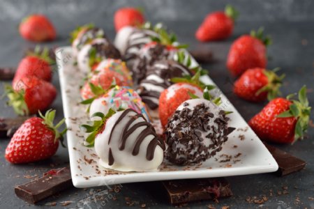 草莓巧克力食物