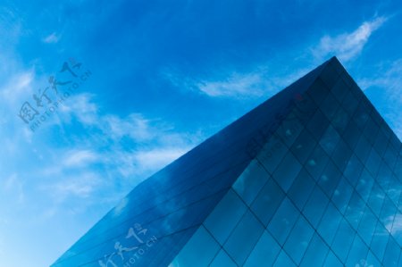 蓝色建筑玻璃幕墙