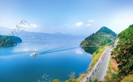 台州黄岩西部风光长潭水库风景