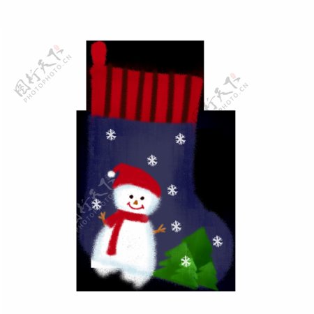 圣诞节圣诞袜子雪人松树圣诞素材