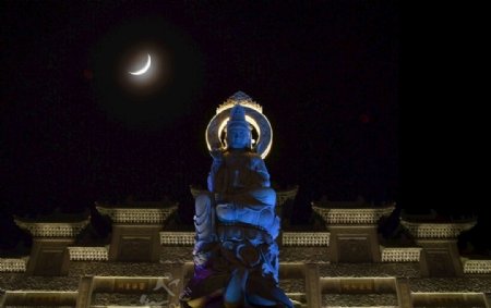 珠海普陀寺夜景