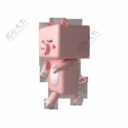 2019生肖猪猪年粉猪卡通人物可商用元素