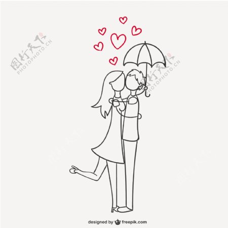 浪漫的情侣伞