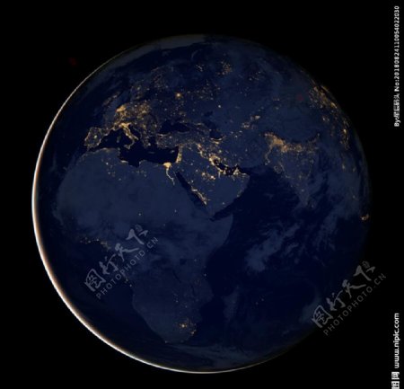 NASA欧洲西亚夜景图