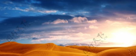 沙漠黄昏景色