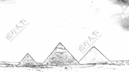 手绘埃及金字塔