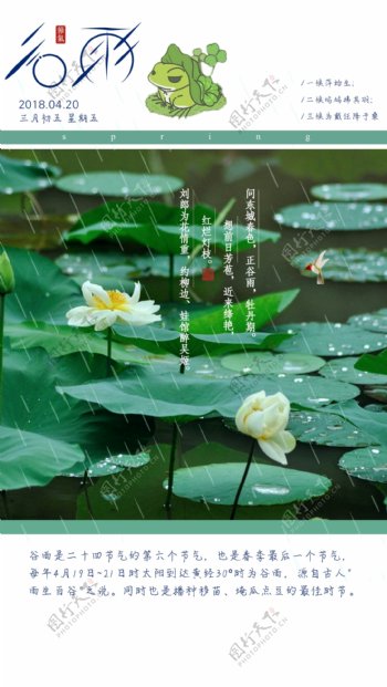 4.20谷雨清新海报