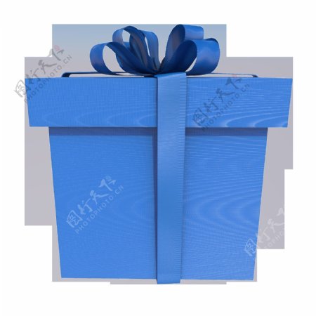 C4D电商装饰性蓝色礼品盒元素